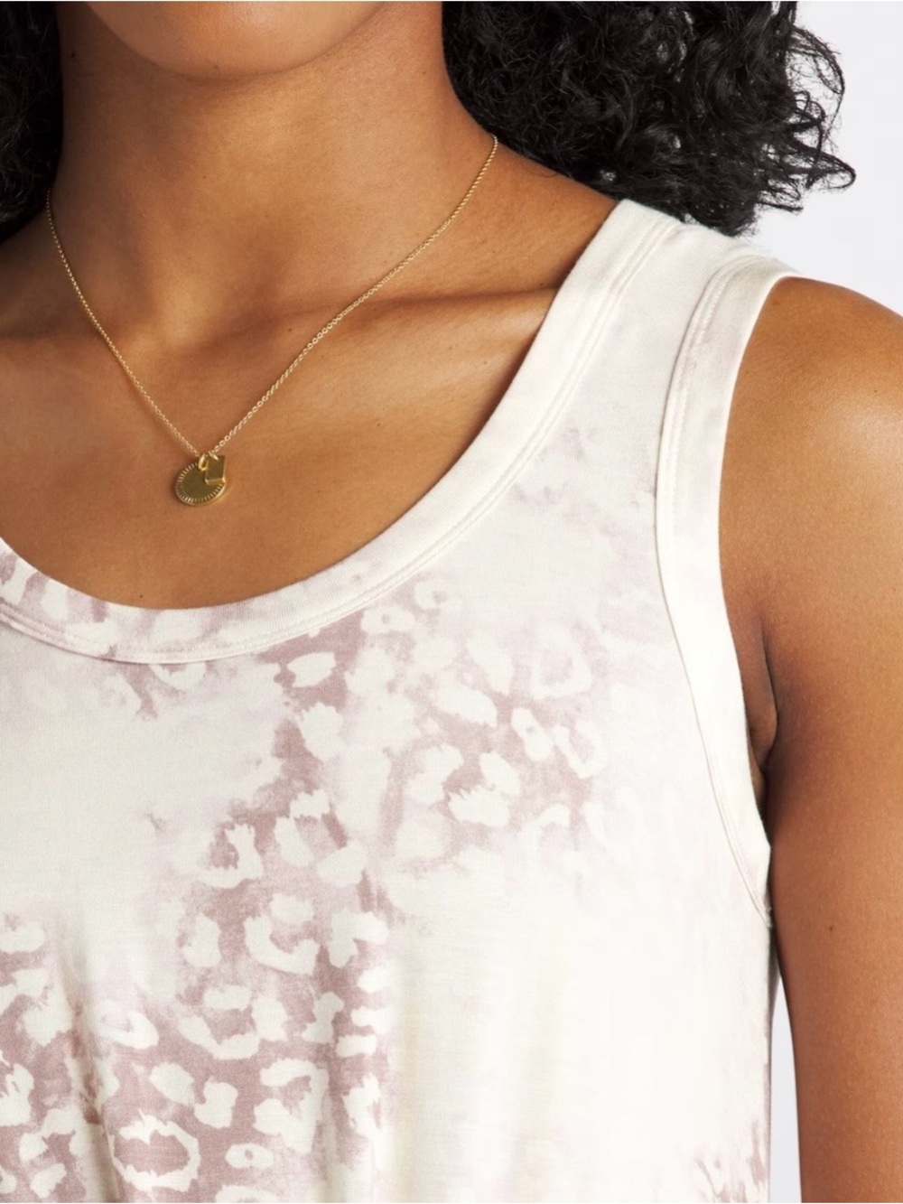 nine britton Cream and Blush Tie-Dye Knot Front Tank - Picture 2 of 7